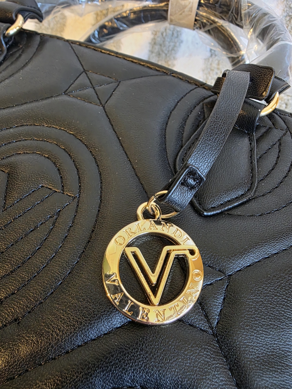 Valentino NWT V-Emblem Quilted Black Top-Handle Bag MSRP$299 - Picture 5 of 8
